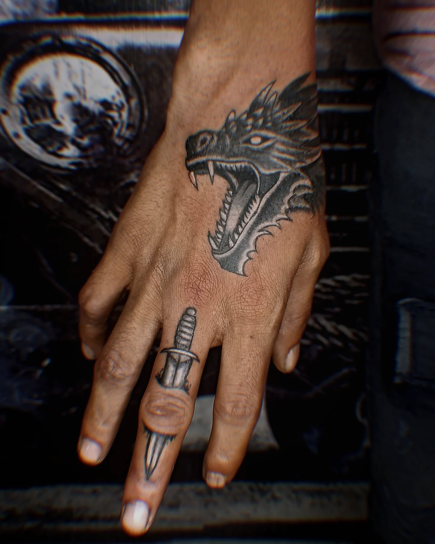 48. Title: Fierce Dragon with Dagger Accent