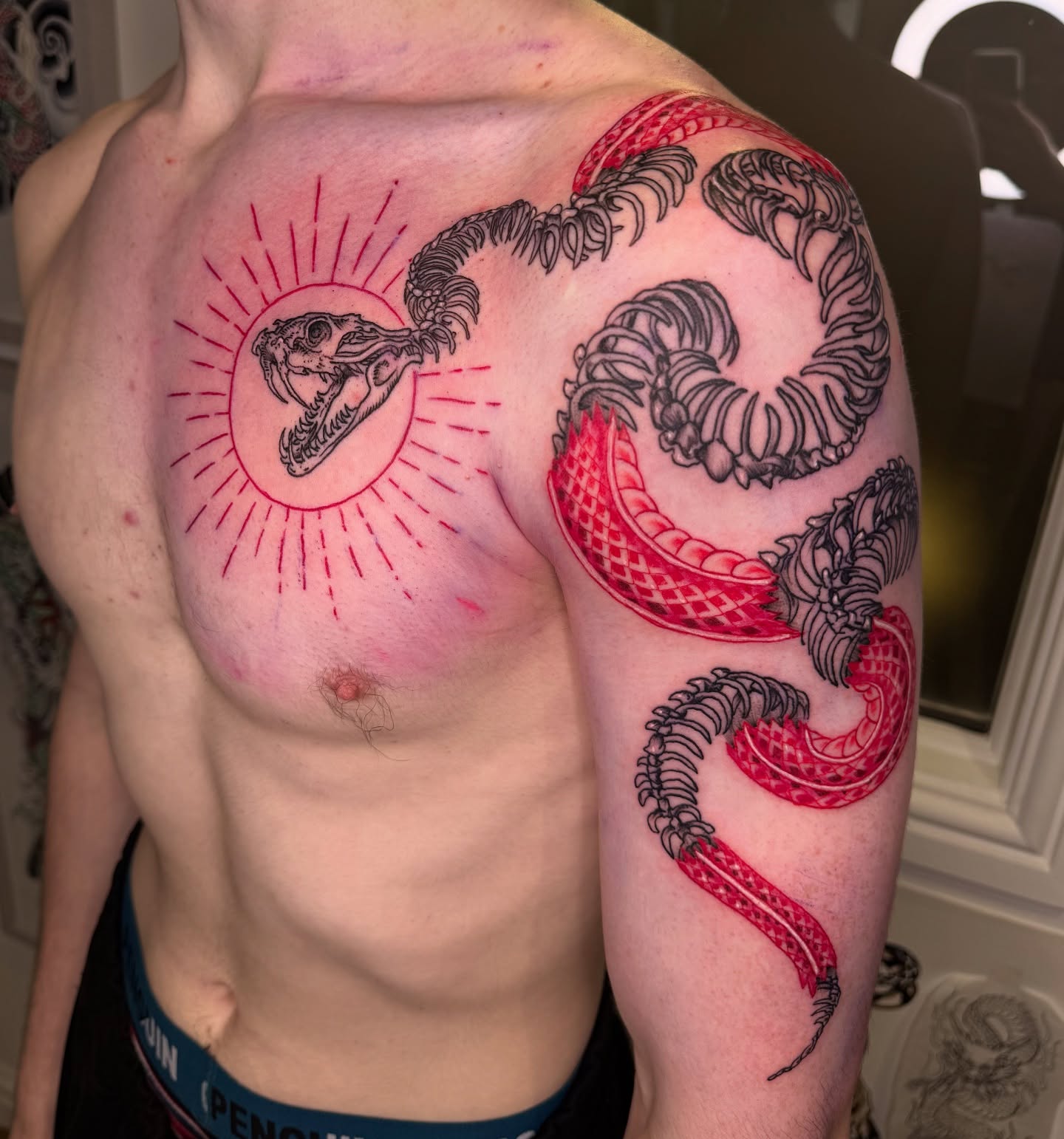 27. Crescent Guardian: a Serpent's Embrace In Crimson Whispers